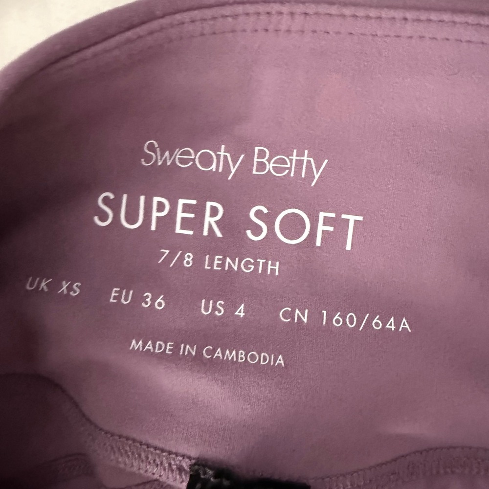 Sweaty Betty Super Soft Leggings Women 4 Purple Excellent 7/8 Yoga Pockets - Picture 6 of 14